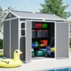 GDFStudio---Large-Plastic-Utility-Shed-with-Floor-&-Lockable-Doors-for-Easy-Access,-Storage-for-Garden-Tools-&-Trash-Bins (1) GDFStudio - Large Plastic Utility Shed with Floor & Lockable Doors for Easy Access, Storage for Garden Tools & Trash Bins
